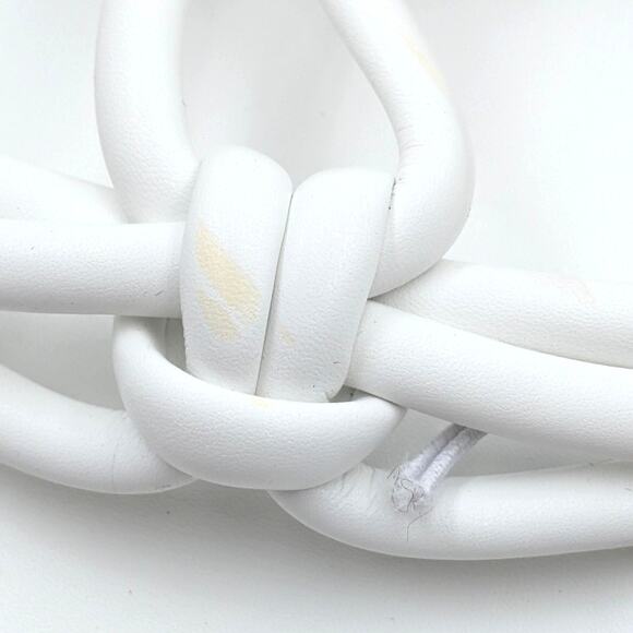 Azalea Wang Stetson Tubular Straps Knot Flat Sandals Women's White Size US6 EU36 - Picture 3 of 12